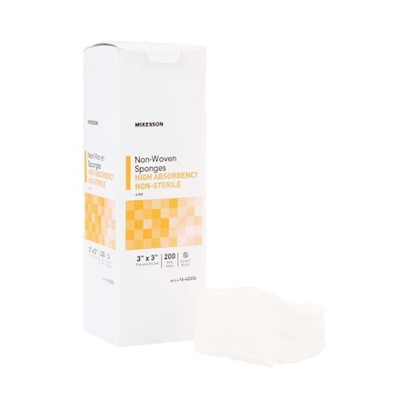 Mckesson NonSterile Nonwoven Sponge, 3 x 3 Inch, 200PK 16-40334